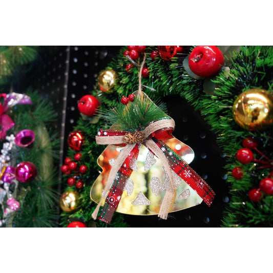 Ornament Brad Crăciun, Formă Brad 3D, Acril Rezistent, Interior și Exterior, Auriu Lucios, 16 x 17 cm