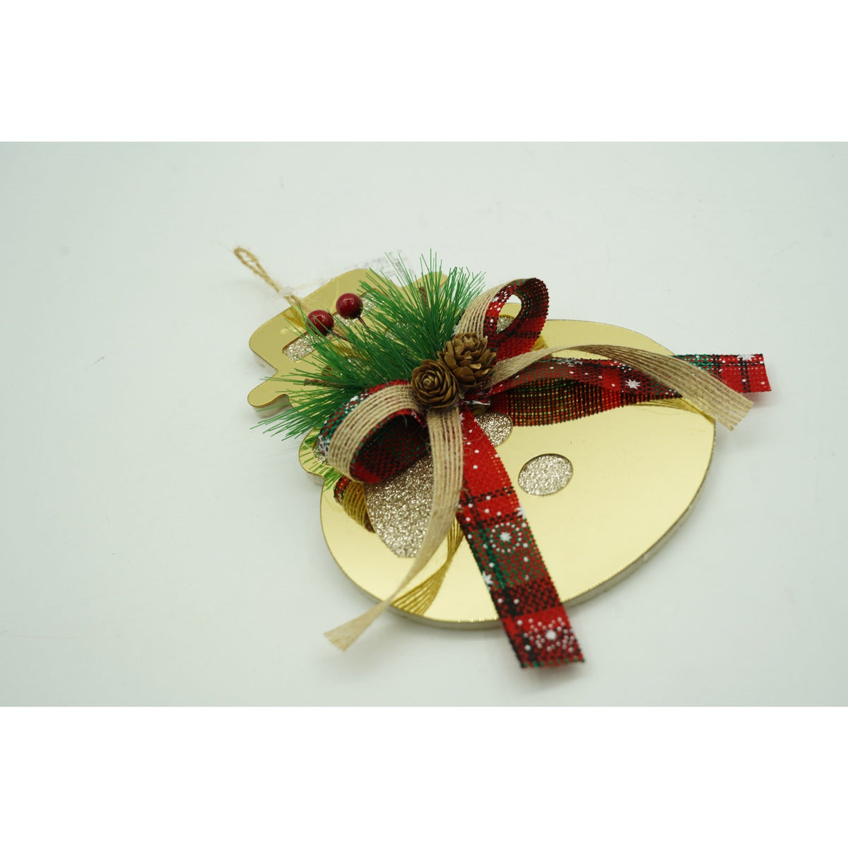 Ornament Brad Om De Zapada, Decoratiune Craciun Cu Aspect Lucios, Acril Rezistent, Interior Si Exterior, Auriu, 16 x 17 cm