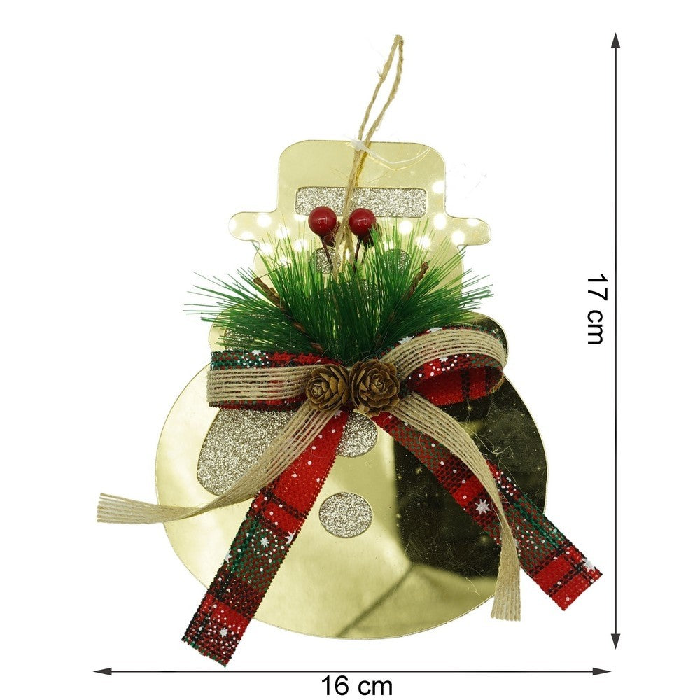 Ornament Brad Om De Zapada, Decoratiune Craciun Cu Aspect Lucios, Acril Rezistent, Interior Si Exterior, Auriu, 16 x 17 cm