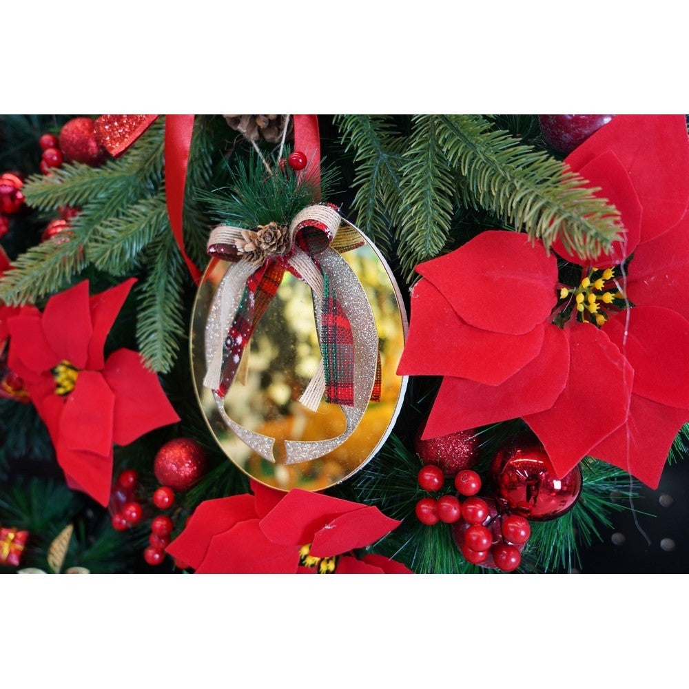Ornament Brad Crăciun în Formă de Clopoțel, Finisaj Lucios, Acril Rezistent, Interior și Exterior, Auriu, 17 x 17 cm