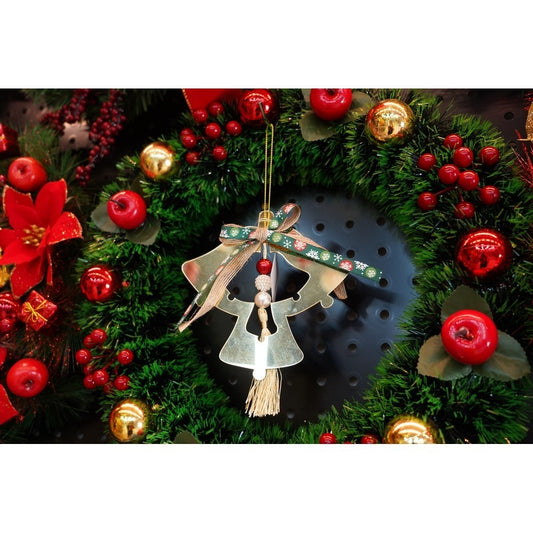 Clopoței Ornament pentru Brad de Crăciun, Design Lucios, Decorațiune Interior și Exterior, Material Acril, Auriu, 14 x 26 cm