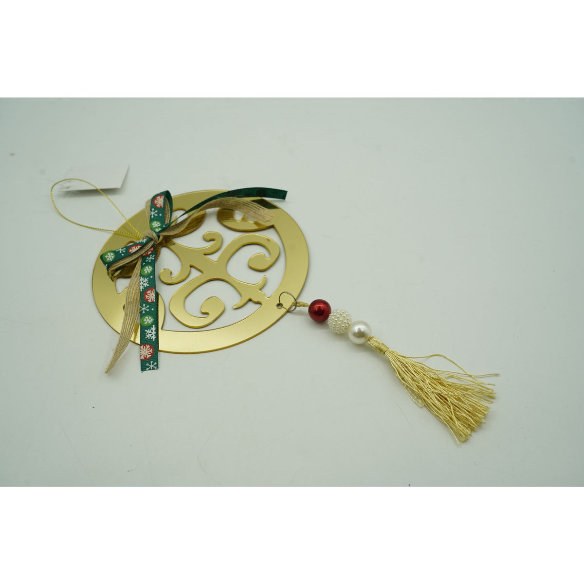 Ornament Brad Crăciun Rotund, Decor Glossy Rezistent, Acril, Auriu Lucios, 15 x 26 cm