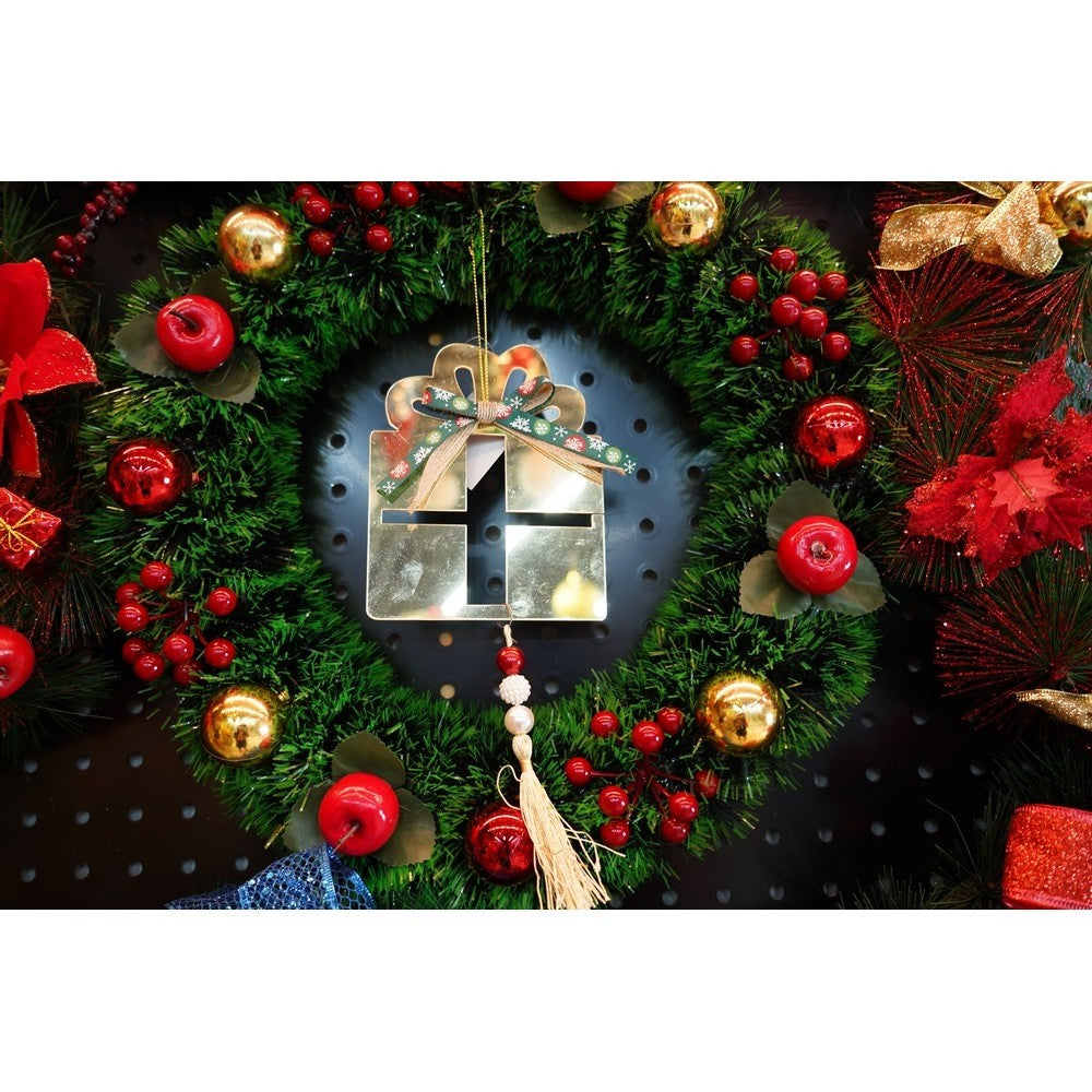 Ornament Brad Crăciun, Formă Stea Decorativă, Acril Lucios, Rezistent Interior și Exterior, Auriu, 16 x 28 cm