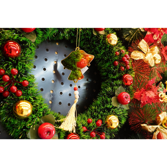 Ornament Brad Clopoței Crăciun, Decor Interior și Exterior, Textură Lucioasă, Acril, Auriu, 10 x 23 cm