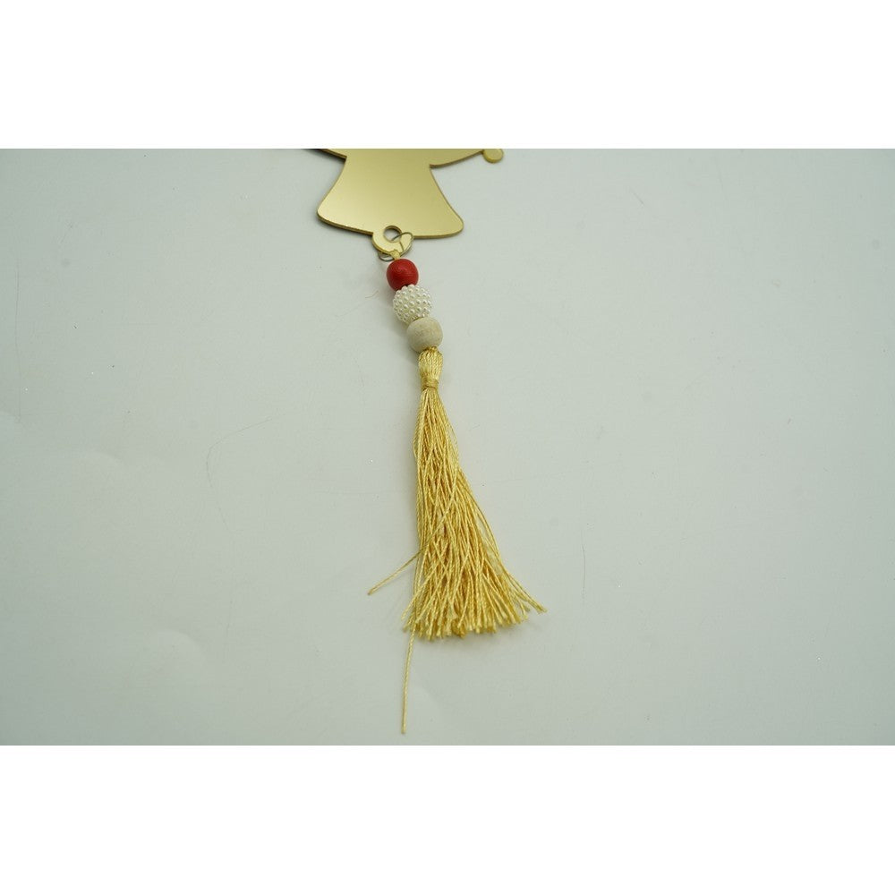 Ornament Brad Clopoței Crăciun, Decor Interior și Exterior, Textură Lucioasă, Acril, Auriu, 10 x 23 cm