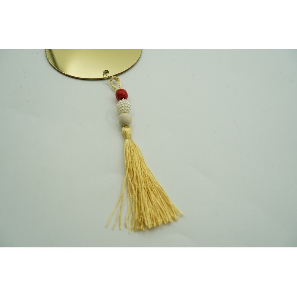 Ornament Brad Rotund, Decoratiune Craciun cu Finisaj Lucios, Rezistent pentru Interior si Exterior, Acril, Auriu, 10 x 23 cm