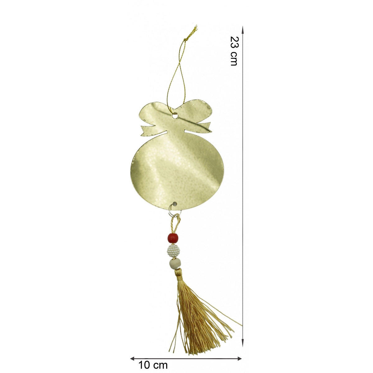 Ornament Brad Rotund, Decoratiune Craciun cu Finisaj Lucios, Rezistent pentru Interior si Exterior, Acril, Auriu, 10 x 23 cm