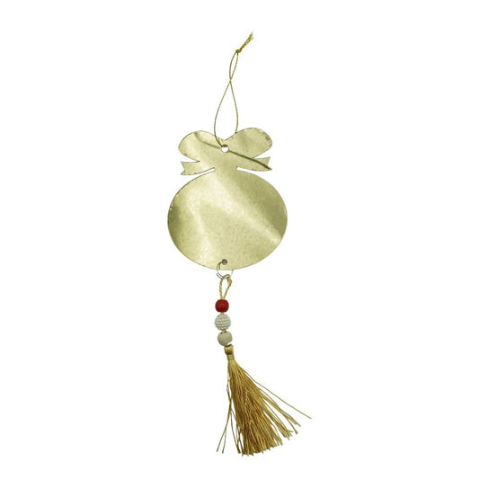 Ornament Brad Rotund, Decoratiune Craciun cu Finisaj Lucios, Rezistent pentru Interior si Exterior, Acril, Auriu, 10 x 23 cm