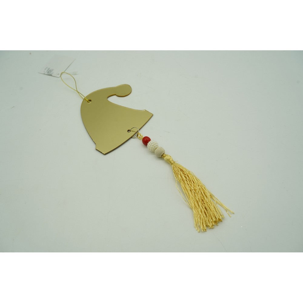 Ornament Brad Crăciun în Formă de Căciuliță, Decorățiune de Lux Lucioasă, Acril Rezistent, Interior și Exterior, Auriu, 8x25 cm