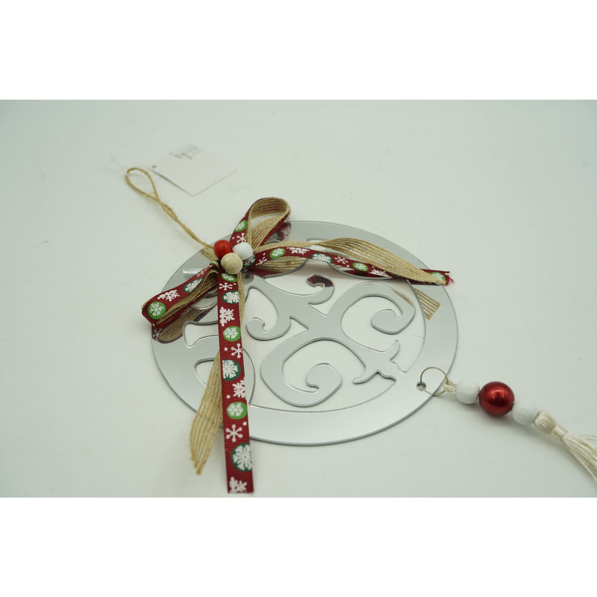 Ornament Brad Crăciun, Formă Rotundă, Efect Lucios, Interior și Exterior, Acril, Argintiu, 14 x 26 cm