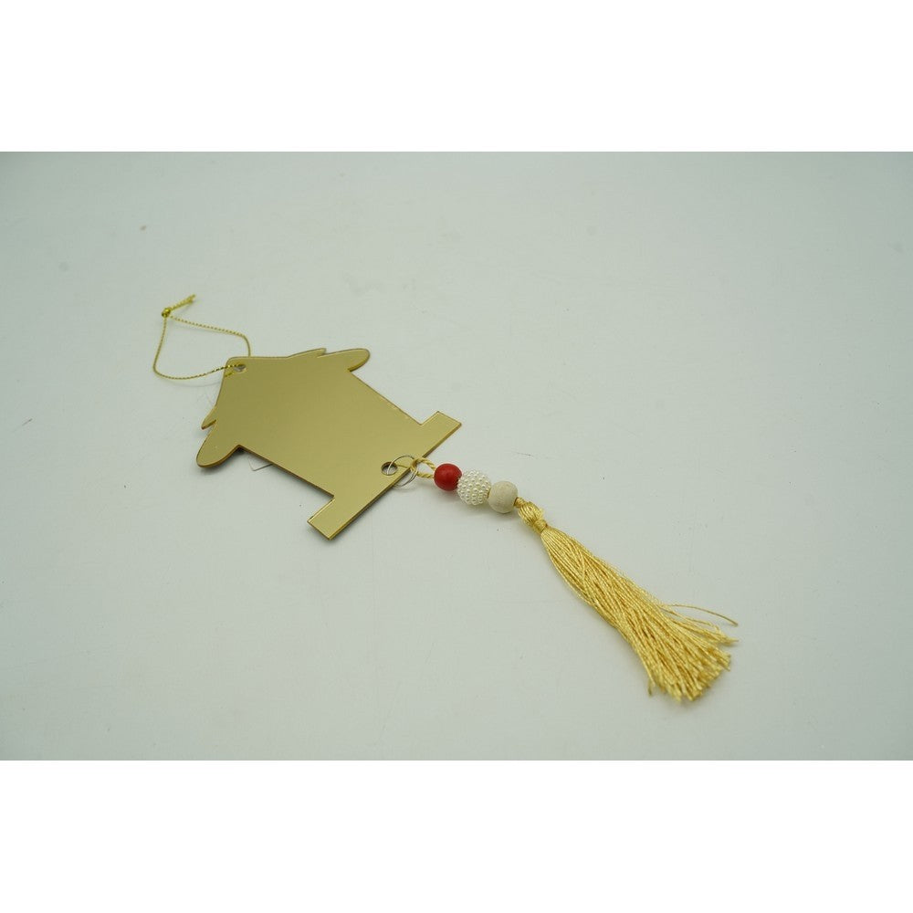Ornament Crăciun în Formă de Brad, Decorațiune Suspendată, Finisaj Auriu Lucios, Acril Rezistent, Interior și Exterior, 8 x 25 cm