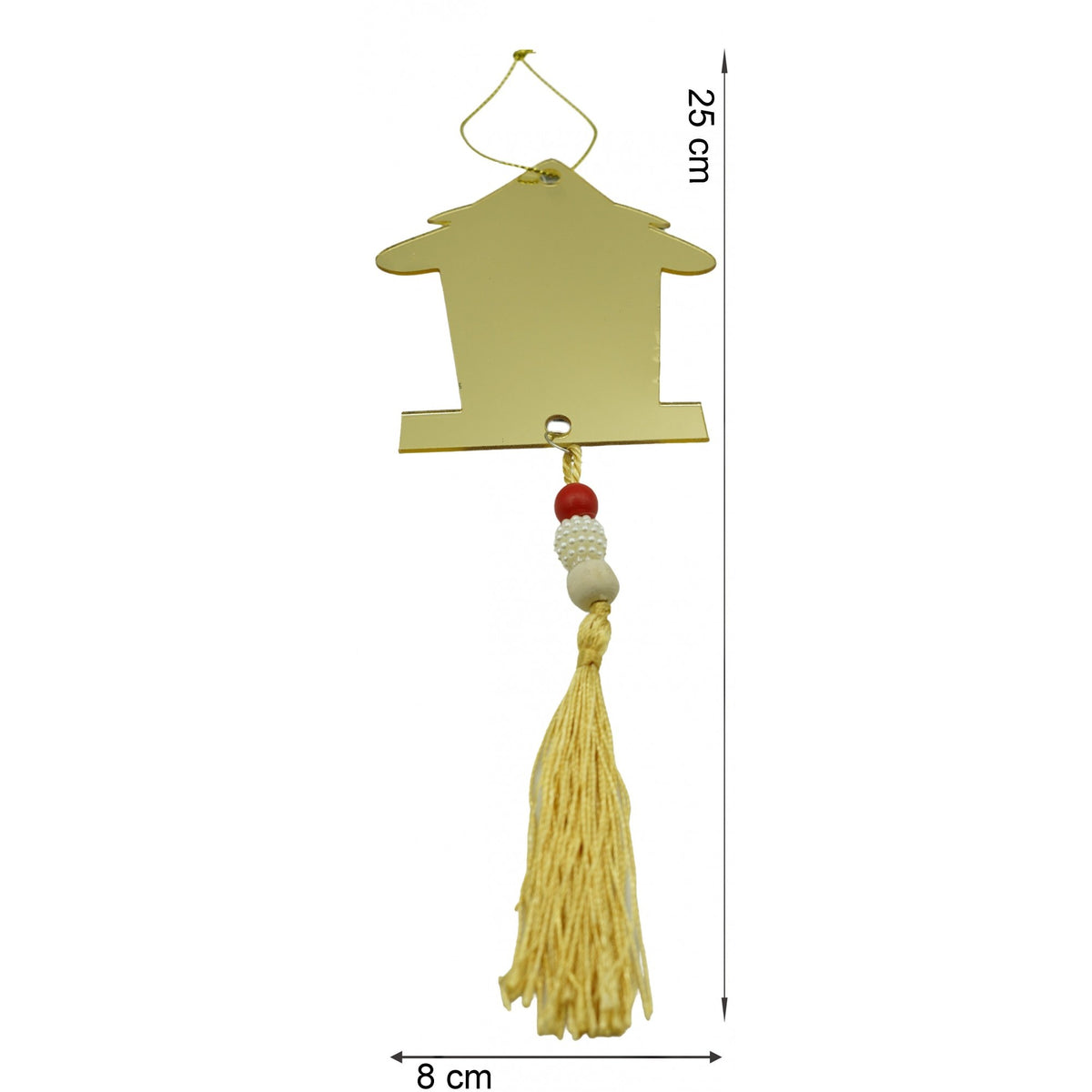 Ornament Crăciun în Formă de Brad, Decorațiune Suspendată, Finisaj Auriu Lucios, Acril Rezistent, Interior și Exterior, 8 x 25 cm