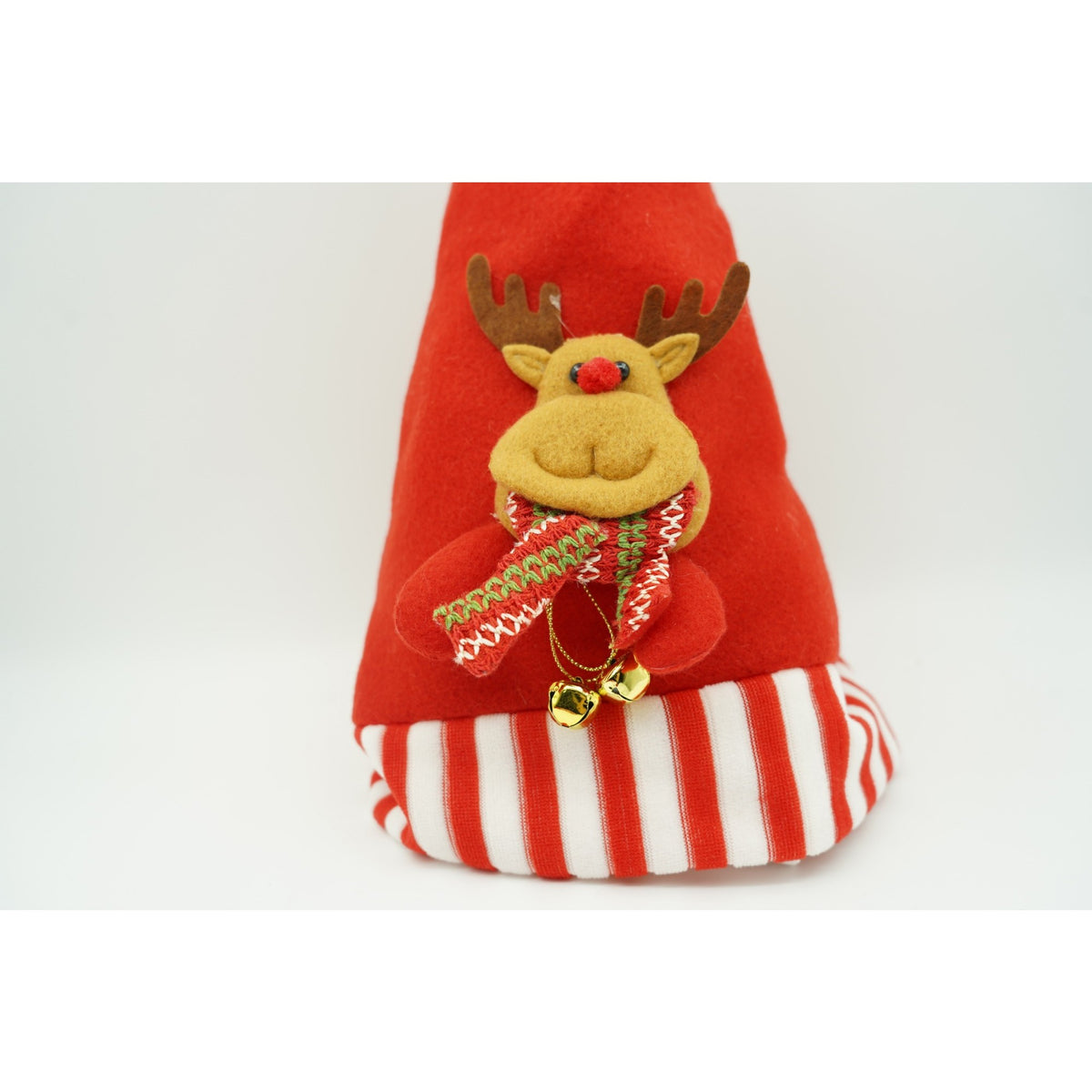 Caciulita de Mos Craciun cu Model de Ren, Accesoriu Sarbatori, Material Textil Moale, Rosu, Marime Universala