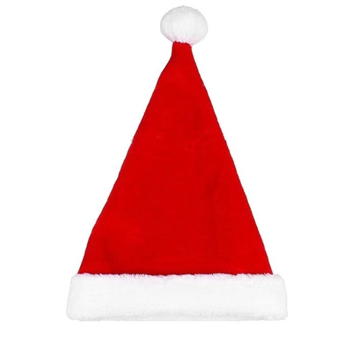 Căciulă Moș Crăciun din Pluș Moale și Blăniță Sintetică, Accesoriu Costum Sărbători, Roșu și Alb, Mărime Universală