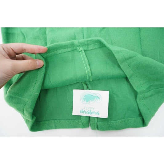 Costum Spiridus pentru Baieti, Set Complet 4 Piese cu Bluza, Pantaloni, Fes si Botosi, Poliester, Verde, Marime 1-3 Ani