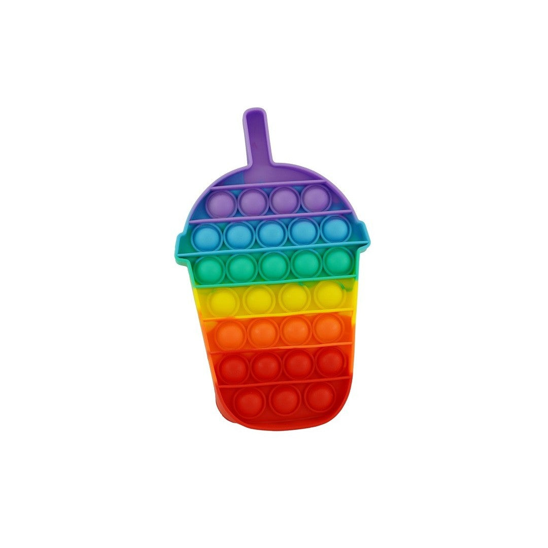 Jucarie Antistres Pop It Now and Flip It, Model Milkshake, Senzoriala si Educativa, Silicon Moale, Multicolor