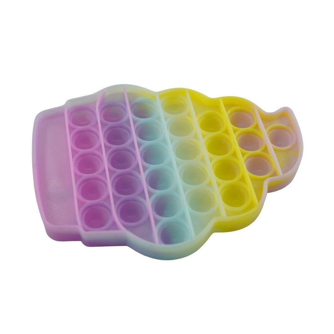 Jucarie Antistres Pop It Now and Flip It, Model Senzorial Reutilizabil pentru Copii si Adulti, Silicon Impermeabil, Forma Briosa Inghetata, Multicolor