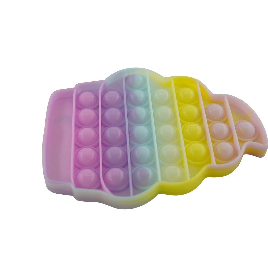 Jucarie Antistres Pop It Now and Flip It, Model Senzorial Reutilizabil pentru Copii si Adulti, Silicon Impermeabil, Forma Briosa Inghetata, Multicolor