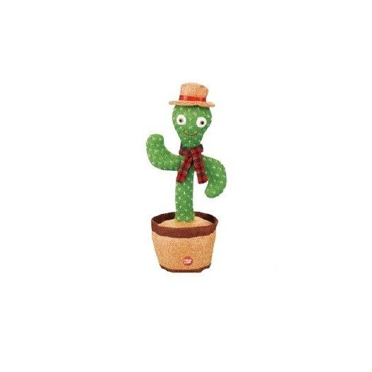 Jucarie Cactus Dansator, Interactiv cu Functie de Imitare si Muzica, Plus cu Palarie si Fular, Verde