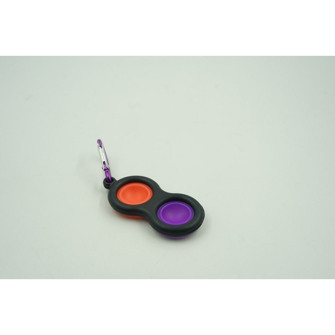Pop It Now Jucarie Senzoriala Antistres, Simple Dimple Breloc, Silicon Și Plastic ABS, 2 Buline, Negru