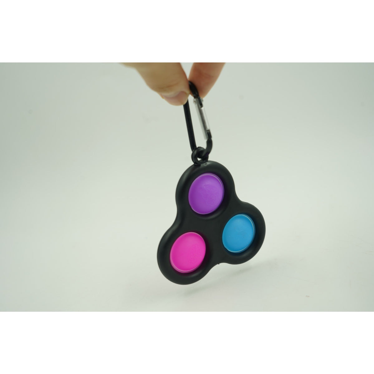 Jucarie Antistres Pop It, Breloc Triunghi, Silicon, Multicolor, 8 cm