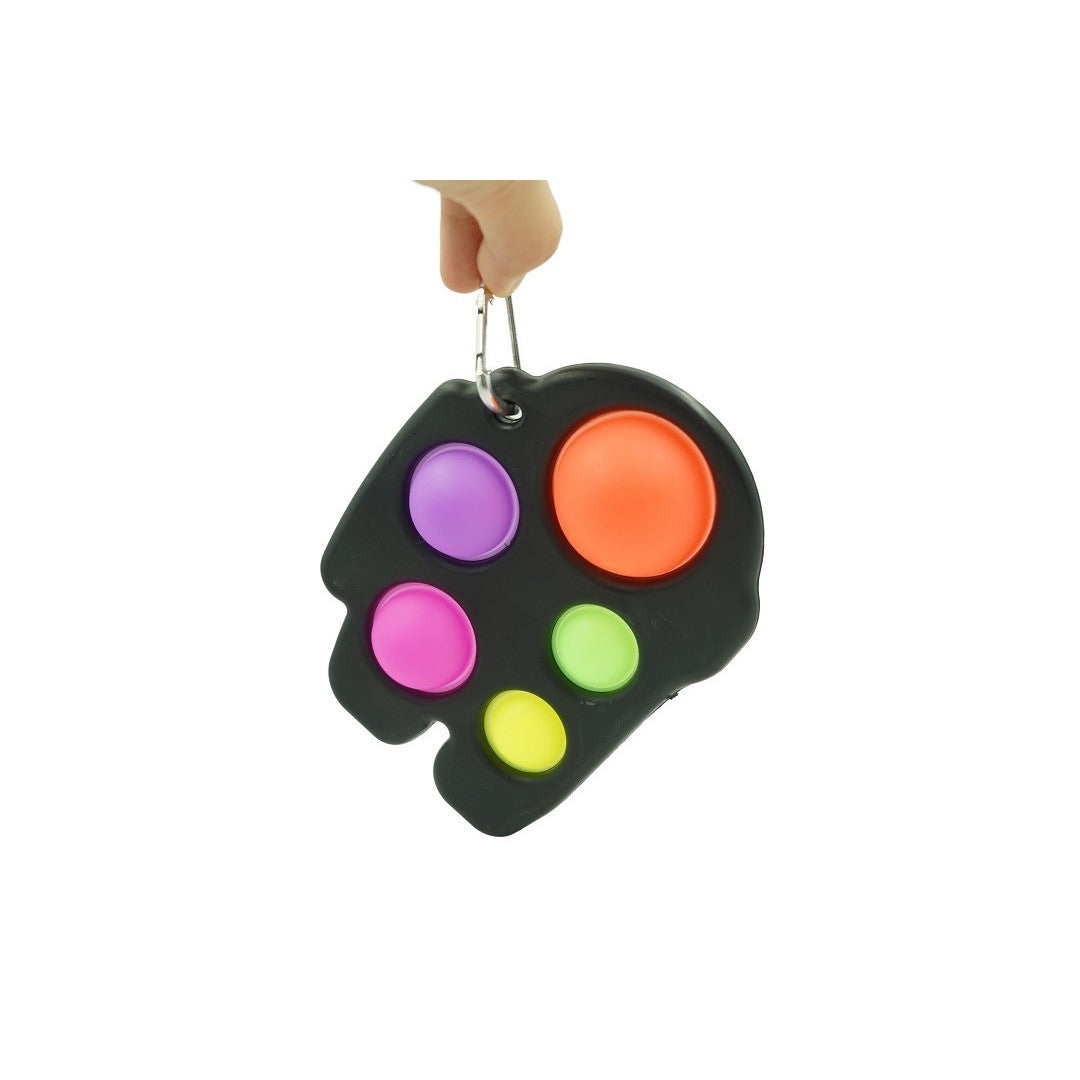 Jucarie Antistres Simple Dimple, Fidget Toy Senzorial, Silicon Si Plastic ABS, Among Us, Negru
