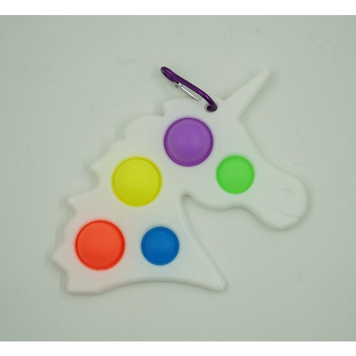 Jucarie Antistres Simple Dimple, Senzoriala Pentru Concentrare, Silicon Și Plastic ABS, Model Unicorn, Alb