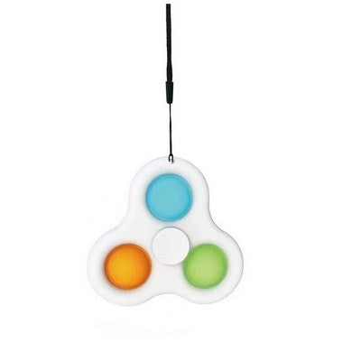 Jucarie Senzoriala Antistres Simple Dimple, Fidget Toy Pentru Concentrare, Silicon Si Plastic, 7 cm, Alb/Multicolor