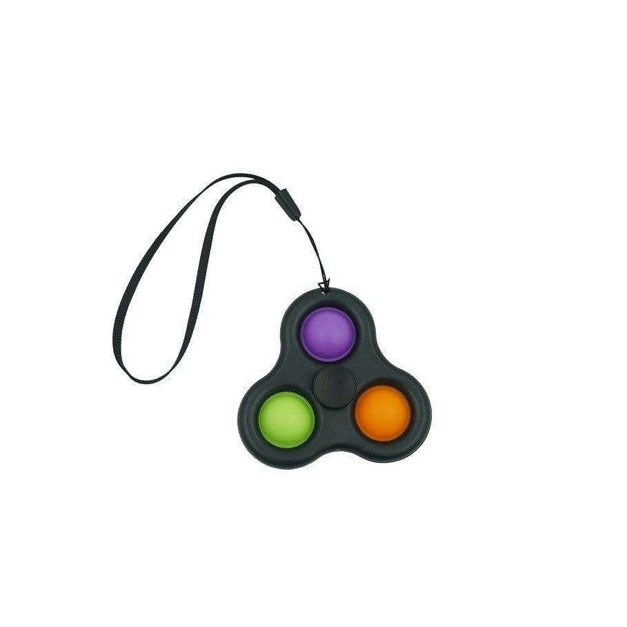 Jucarie Senzoriala Simple Dimple, Fidget Toy Antistres, Silicon, Negru/Multicolor, 7 cm