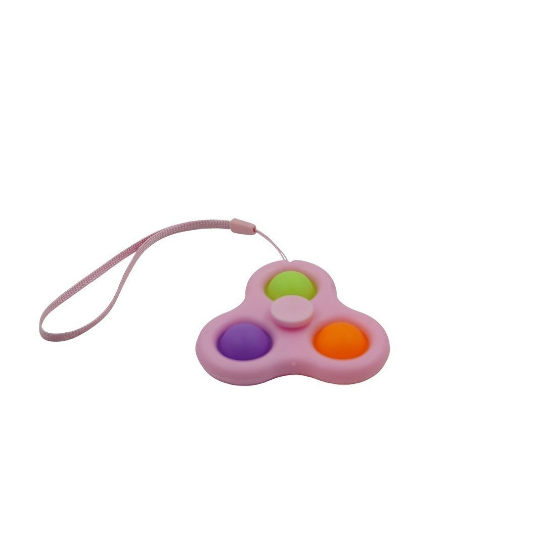 Jucarie Senzoriala Simple Dimple, Fidget Toy Antistres, Silicon, 7 cm, Roz/Multicolor