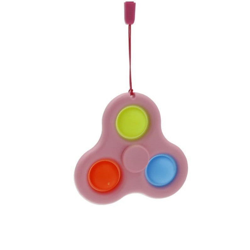 Jucarie Senzoriala Simple Dimple, Fidget Toy Antistres, Silicon, 7 cm, Roz/Multicolor