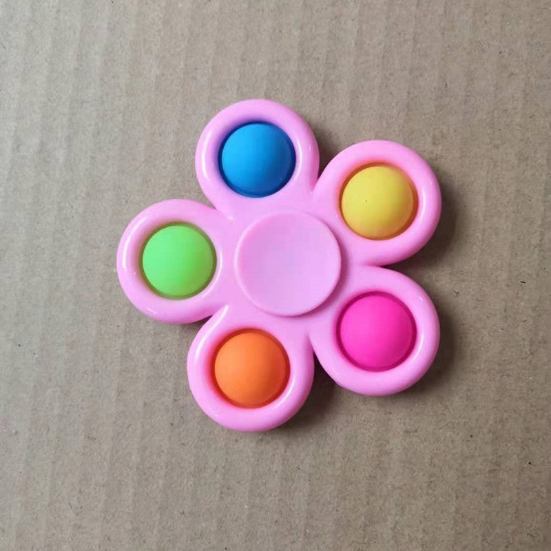 Jucărie Antistres Pop It Breloc, Push Pop Bubble Fidget, Silicon Și Plastic, Formă Floare, Multicolor/Roz