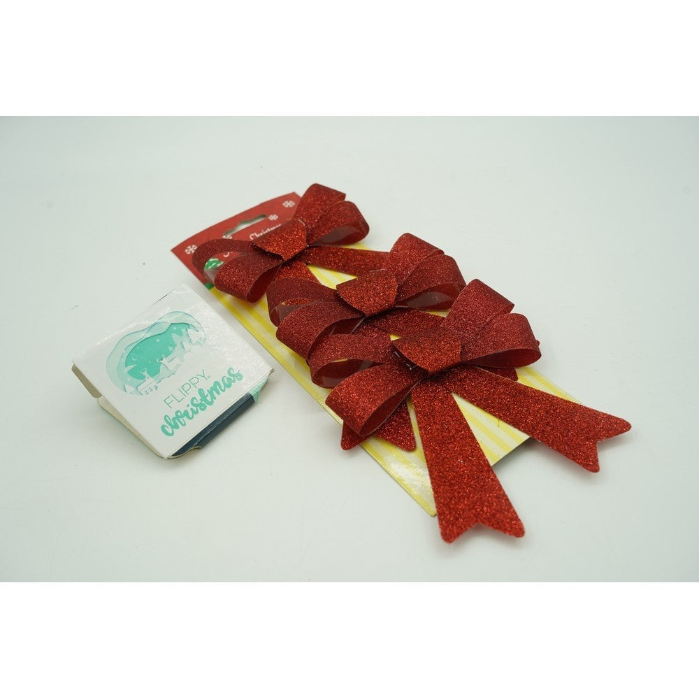 Fundă Ornament pentru Brad de Crăciun, Decoratiune Festivă, Poliester, Roșie, 11 x 14 cm