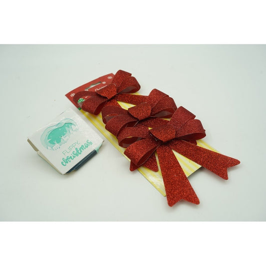 Fundă Ornament pentru Brad de Crăciun, Decoratiune Festivă, Poliester, Roșie, 11 x 14 cm