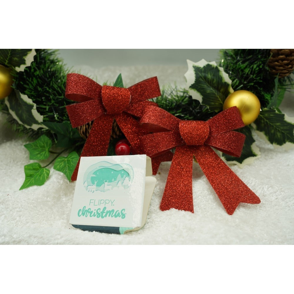Fundă Ornament pentru Brad de Crăciun, Decoratiune Festivă, Poliester, Roșie, 11 x 14 cm