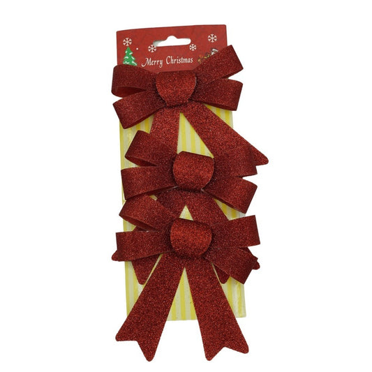 Fundă Ornament pentru Brad de Crăciun, Decoratiune Festivă, Poliester, Roșie, 11 x 14 cm