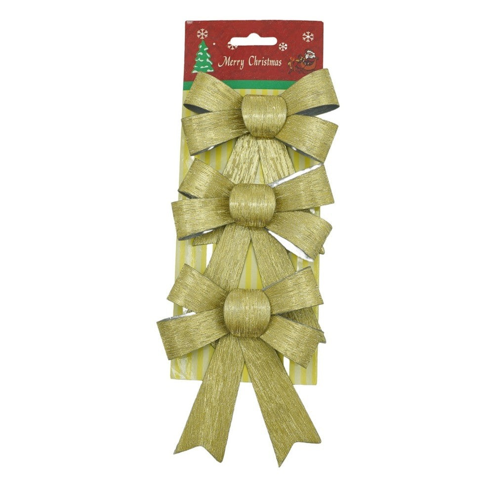 Fundă Decorativă pentru Bradul de Crăciun, Ornament Festiv cu Textură Sclipitoare, Poliester, Aurie, 11 x 14 cm
