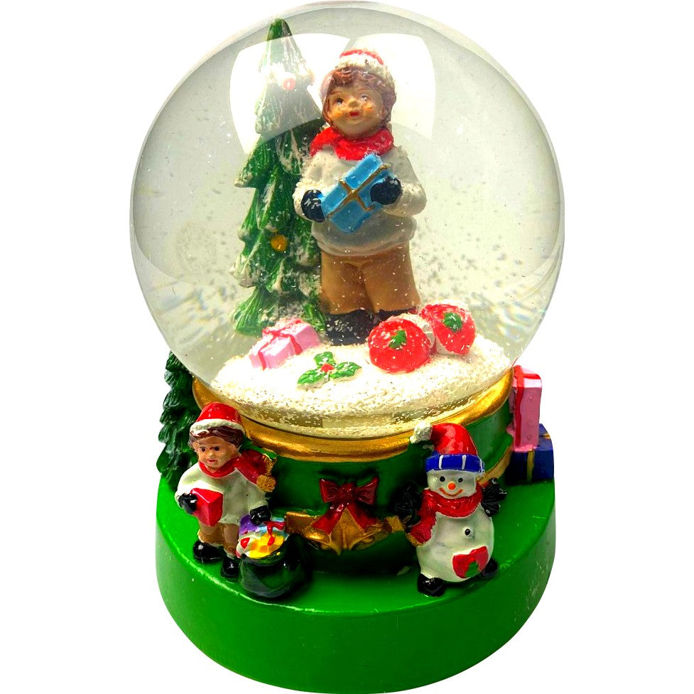 Glob Cu Zapada Mos Craciun, Decoratiune Muzicala Cu Lumini LED, Figurina De Craciun Din Sticla Si Rasina, 15.5 cm, Multicolor