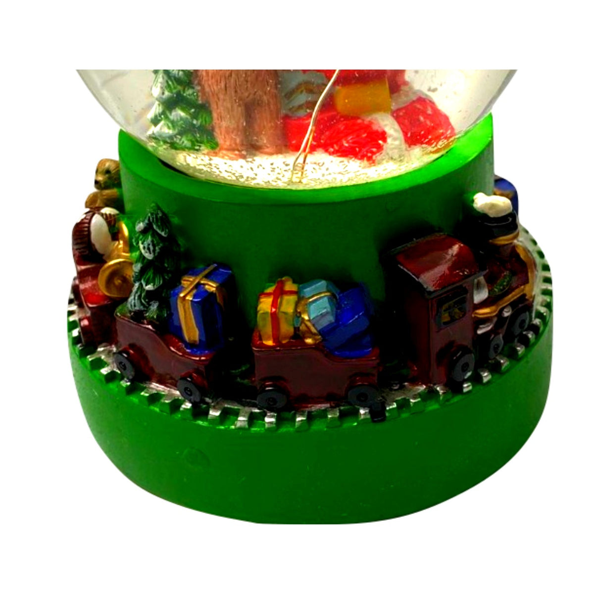 Glob Cu Zapada Muzical, Decoratiune Craciun Cu Lumini LED Si Muzica, Figurina Mos Craciun, Sticla Si Rasina, 13.5 cm, Multicolor