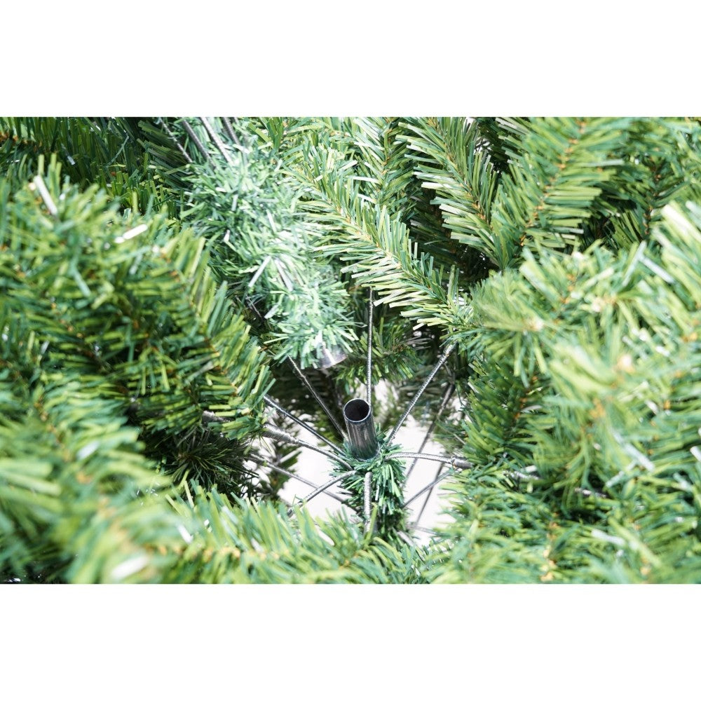 Brad Artificial De Crăciun Clasic, Aspect Natural Cu 663 Ramuri, Interior Și Exterior, Suport Metalic Inclus, Înălțime 210 cm, Diametru 106 cm, Verde