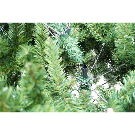 Brad Artificial de Craciun Tip Pin, 400 Ramuri Bogate, Aspect Natural, Suport Metalic Inclus, Interior si Exterior, Inaltime 150 cm, Diametru 92 cm, Verde