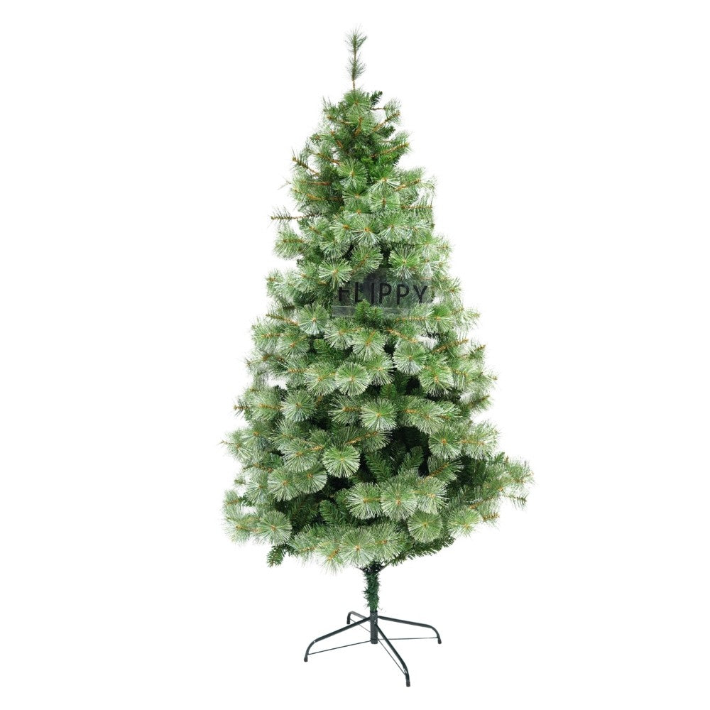 Brad Artificial De Craciun Tip Pin, 980 Ramuri Bogate, Utilizare Interior Si Exterior, Suport Metalic Inclus, Verde, Inaltime 210 cm, Diametru 125 cm