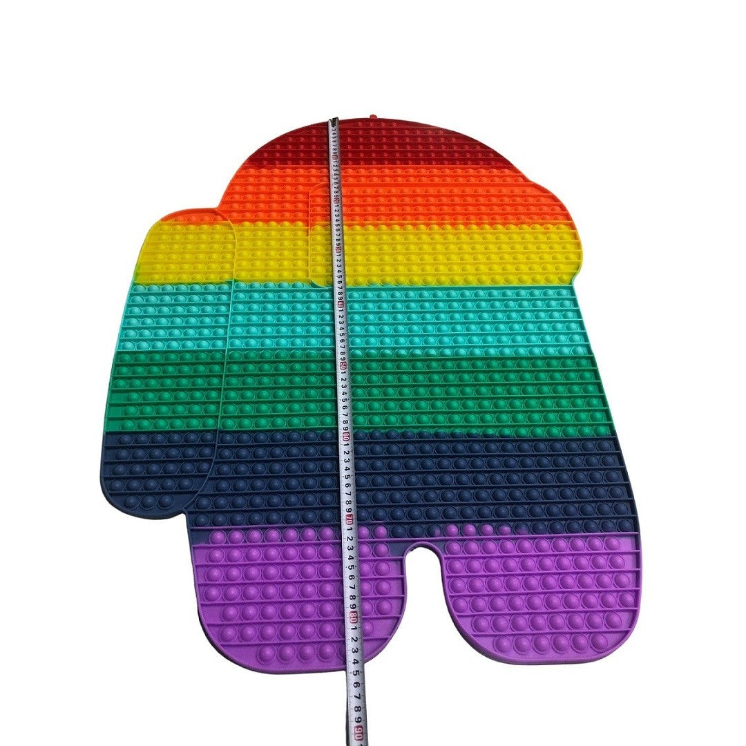 Jucarie Antistres Pop It Now and Flip It, Model Among Us, Silicon, Multicolor, 85 cm