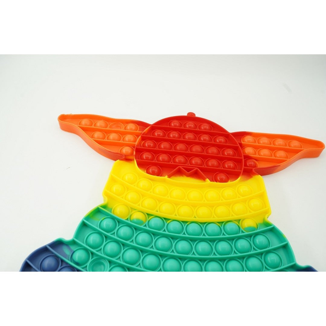 Jucarie Antistres Pop It Now and Flip It, Model Baby Yoda Urias, Silicon Flexibil, Design Senzorial, Multicolor
