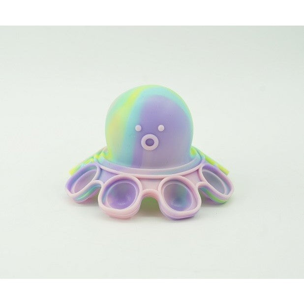 Jucarie Antistres Pop It Now and Flip It, Caracatita Reversibila Senzoriala, Silicon Moale Impermeabil, Multicolor/Verde, 1 Bucata