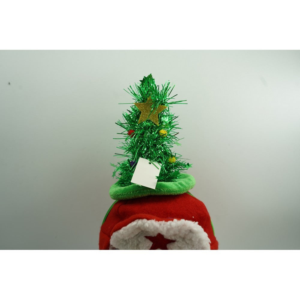 Bentita Craciun Tip Cerc Brad, Accesoriu Decorativ cu Stea, Material Textil, Marime Universala, Verde