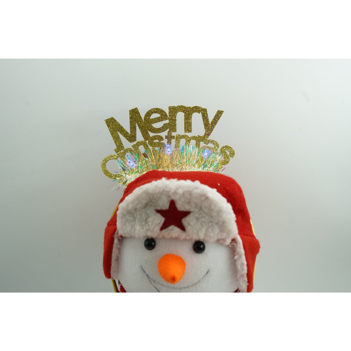 Bentita Craciun Merry Christmas, Cerc Par Decorativ cu Beteala, Accesorii Petrecere, Plastic si Textil, Auriu, Marime Universala