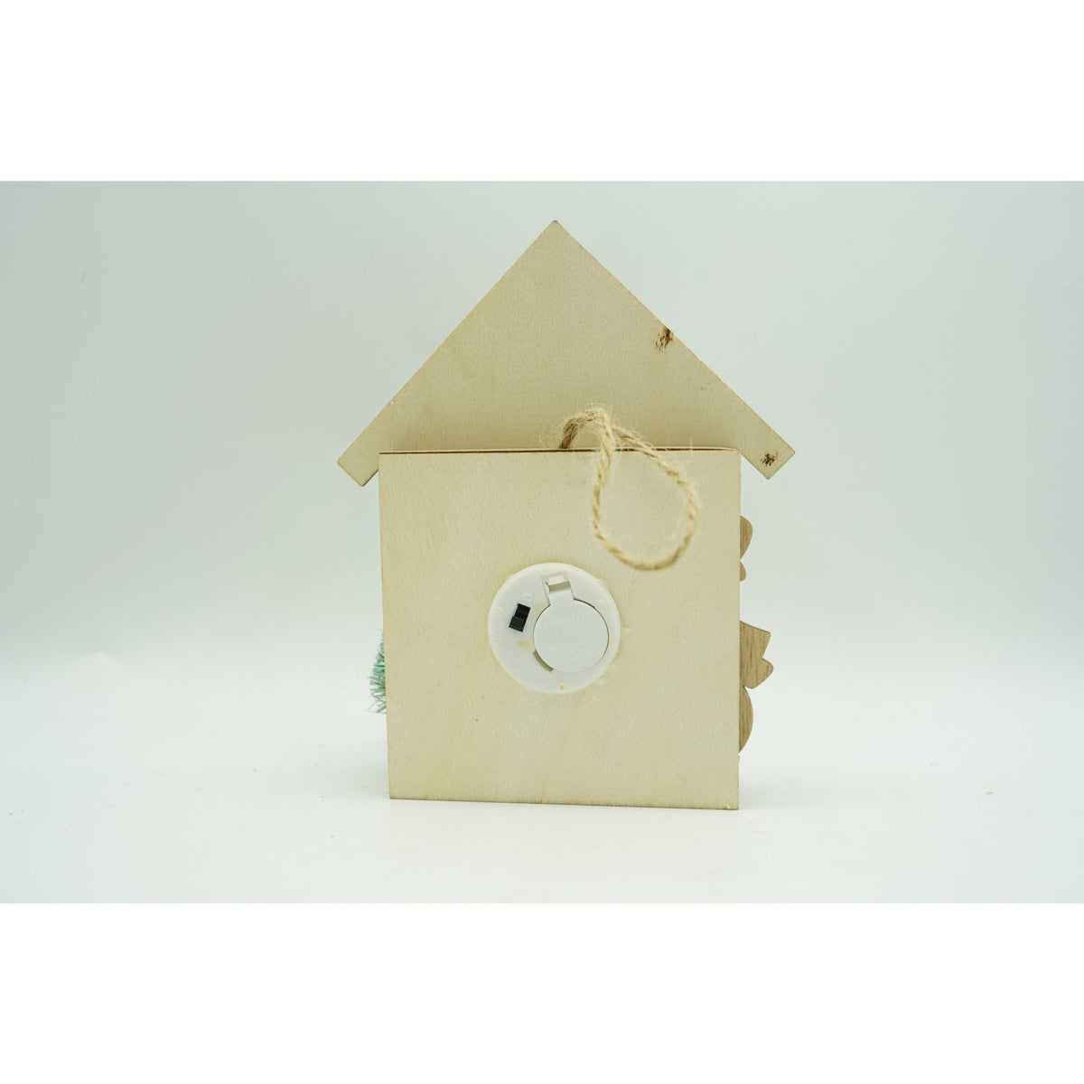Decoratiune Luminoasa Mos Craciun, Figurina Craciun din Lemn, Ornament de Masa sau Fereastra, Utilizare Interior si Exterior, Maro, 13 x 5 x 17 cm