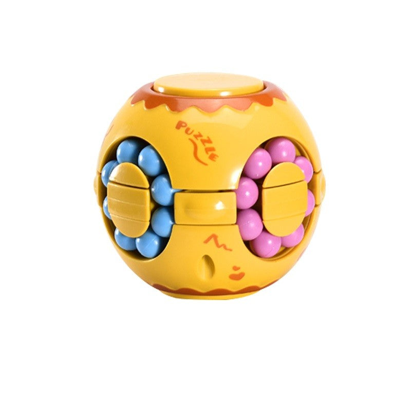 Cub Magic Interactiv Magic Bean, Jucarie Antistres Pentru Dezvoltare Cognitiva, Plastic Non-Toxic, Sfera Galbena
