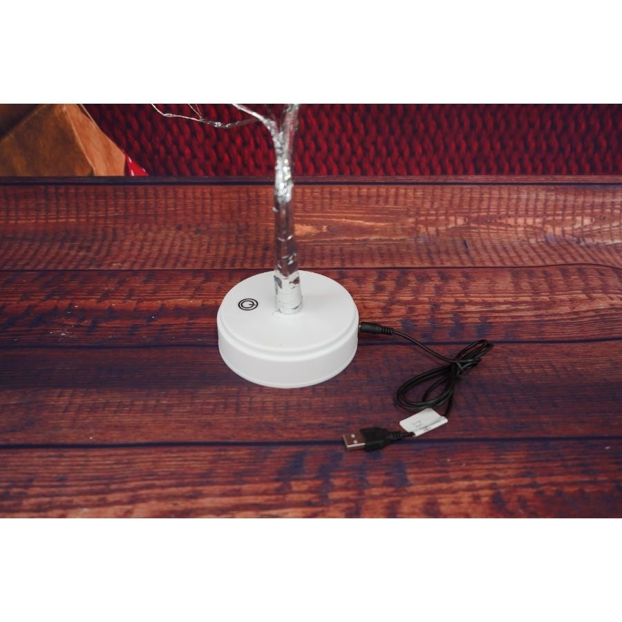 Decoratiune Luminoasa Tip Copac, 180 LED-uri, Lumina Calda, Inaltime 150 cm, Alimentare Retea, Alb/Negru
